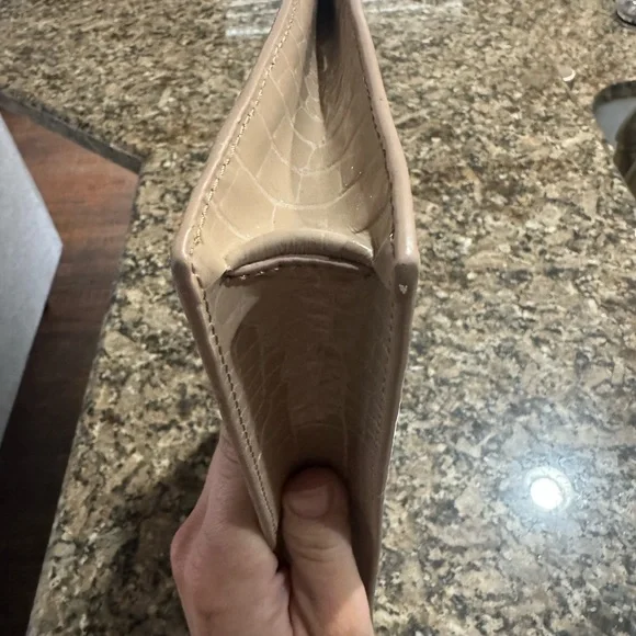 Aspinal of London Beige Crocodile Embossed Pouch - Picture 3 of 10